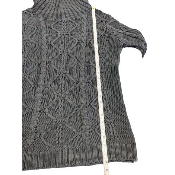 525 America Chunky Knit Cowl Neck Gray Cotton Tunic Sweater USA Made Womens XL - Picture 6 of 6